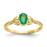 10K Emerald and Diamond Ring